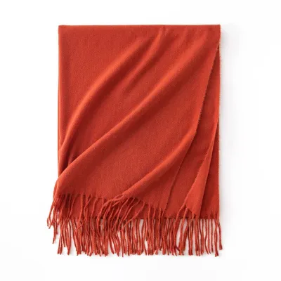 Women's Fashion Casual Solid Color Shawl Tassel Scarf
