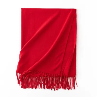 Women's Fashion Casual Solid Color Shawl Tassel Scarf