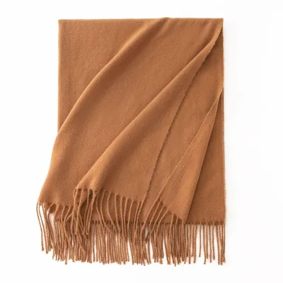 Women's Fashion Casual Solid Color Shawl Tassel Scarf