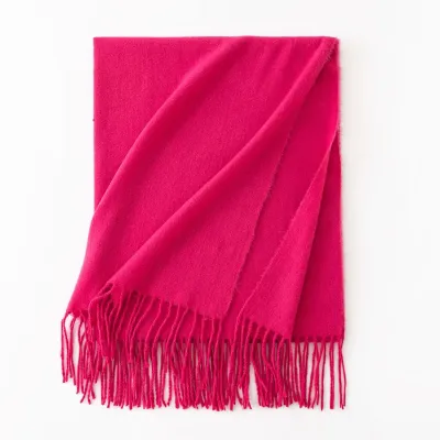 Women's Fashion Casual Solid Color Shawl Tassel Scarf