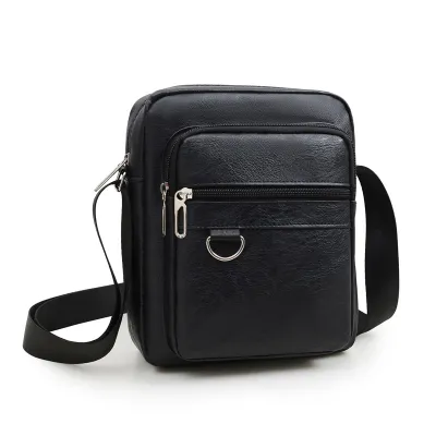 Men Casual Versatile PU Crossbody Bag for Travel 8 Inch Laptop