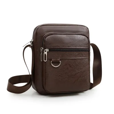 Men Casual Versatile PU Crossbody Bag for Travel 8 Inch Laptop