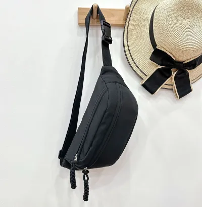 Men Fashion Street Trend Waist Chest Bag Polyester Zipper