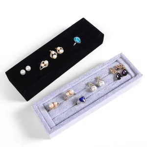 Fashion Solid Color Velvet Ring Box Earrings Storage Jewelry Display Rack