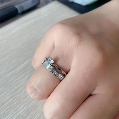 Titanium Steel Women Rose Gold Fashion Geometric Ring