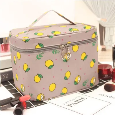 Fashion Printed Travel Cosmetic Bag Waterproof Polyester Fresh And Sweet Size 16x16.5x22cm