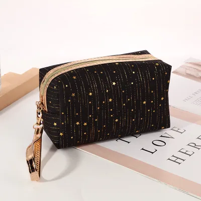 Fashion Rain Silk Bronzing Large Capacity Portable Travel Cosmetic Bag