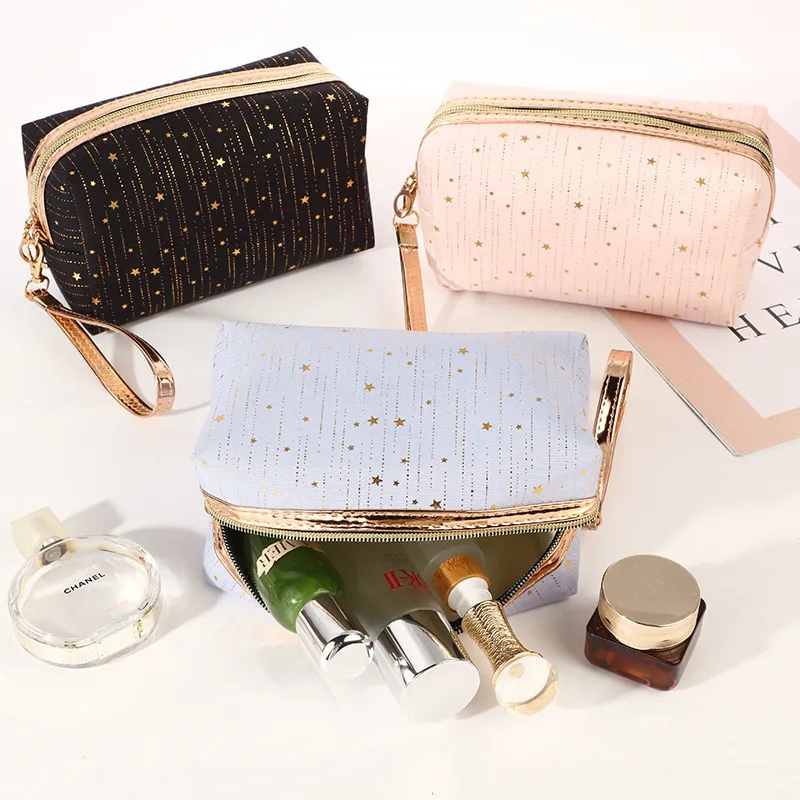 Fashion Rain Silk Bronzing Large Capacity Portable Travel Cosmetic Bag