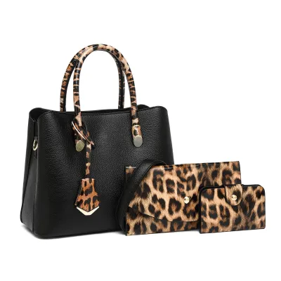 Women Fashion Casual Crocodile Pattern Large Capacity Handbag Three-Piece Bag Set