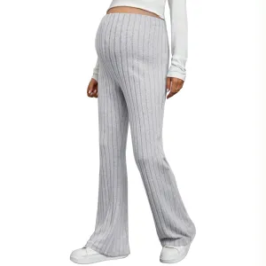 Pregnant Women Fashion Casual Solid Color Adjustable Waist Micro-Horn Pants