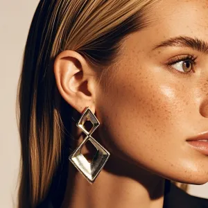 Women Fashion Exaggerated Geometric Metal Earrings