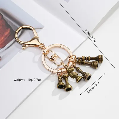 Fashion Creative Retro Chess Metal Keychain Pendant