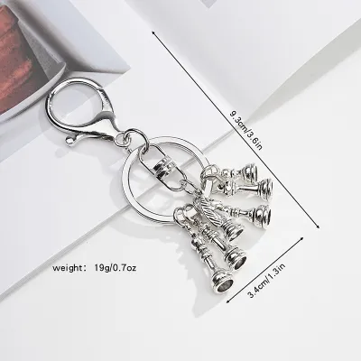 Fashion Creative Retro Chess Metal Keychain Pendant