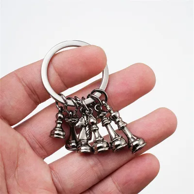 Fashion Creative Retro Chess Metal Keychain Pendant