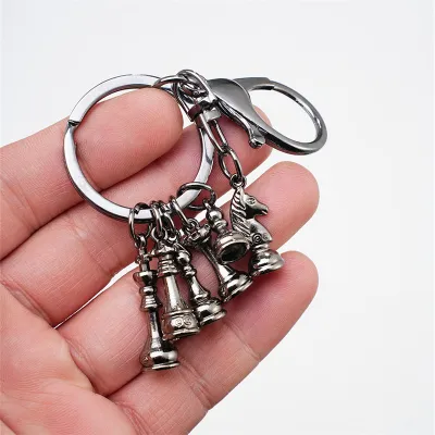 Fashion Creative Retro Chess Metal Keychain Pendant