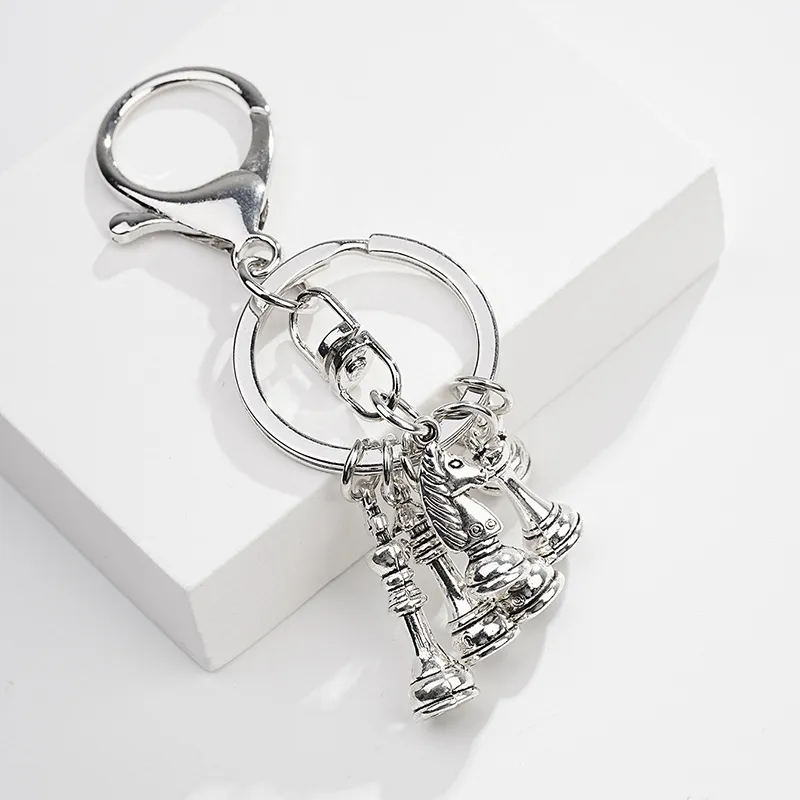Fashion Creative Retro Chess Metal Keychain Pendant