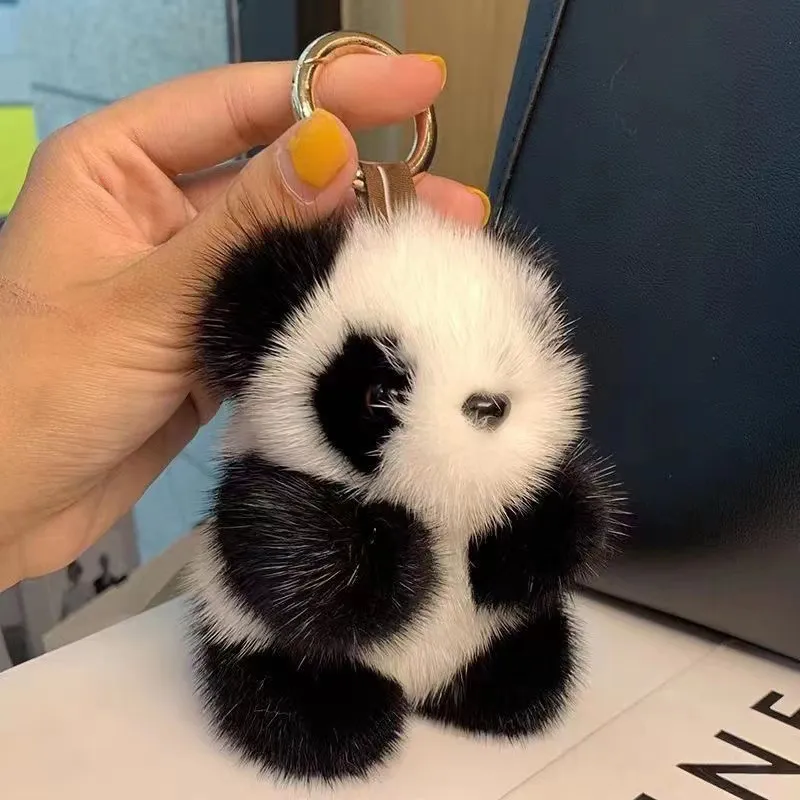 Women Fashion Cute Plush Little Panda Keychain Bag Hanging Ornament