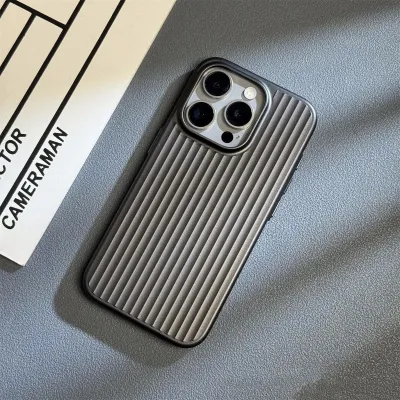 Corrugated Matte Plating iPhone 17 Phone Case PC All-Inclusive Simple Creative