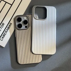 Corrugated Matte Plating iPhone 17 Phone Case PC All-Inclusive Simple Creative