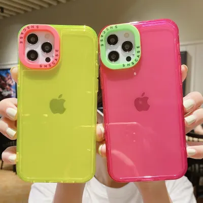 Candy Color Iphone17 Contrast Color Transparent Phone Case