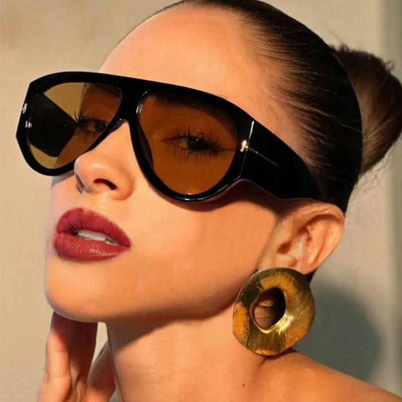 Women's Fashion Retro Large Frame PC Goggle Sunglasses