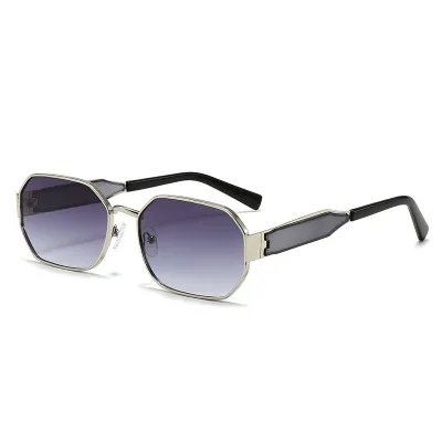 Women Retro Narrow-Frame Metal Sunglasses Anti-Ultraviolet