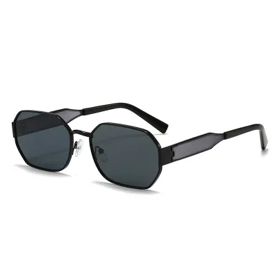 Women Retro Narrow-Frame Metal Sunglasses Anti-Ultraviolet