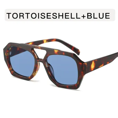 Fashion Retro Irregular Hollow Polygon Sunglasses PC Frame AC Lens
