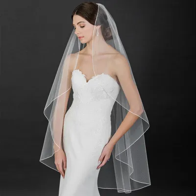 3*3m Women Wedding Sweep LengthTrain Pattern Lace Bridal Veil With Comb