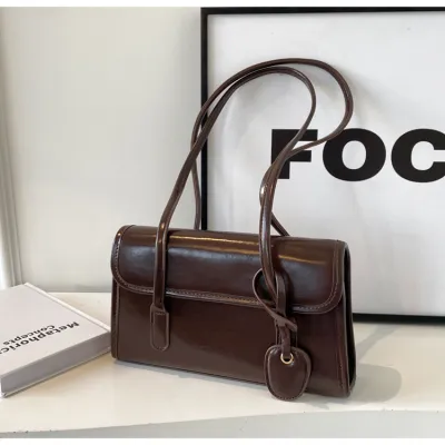 Women Fashion Casual Solid Color Mini Square PU Shoulder Bag with Magnetic Buckle