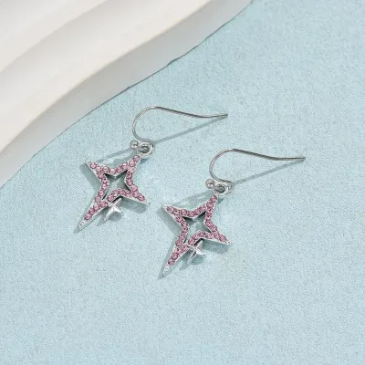 Fashion Simple Rhinestone Lovely Bow Leaf Star Earrings
