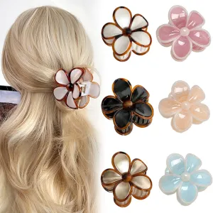 Elegant Retro Floral Rococo Hair Grab Clip Plastic Resin