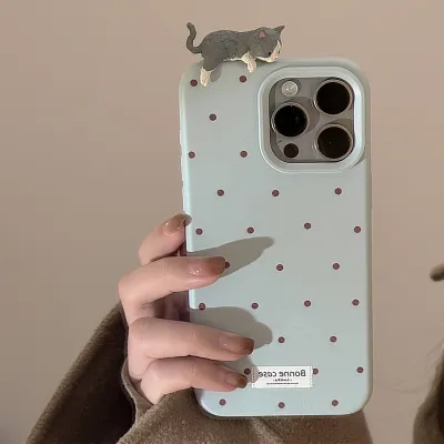 Cute 3D Cat Design Iphone17 Phone Case Soft Shell Silicone