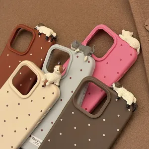 Cute 3D Cat Design Iphone17 Phone Case Soft Shell Silicone
