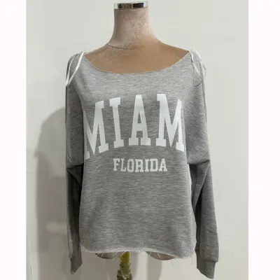1st Sample Women Crop Top Sweater Adjusted New Models With Printing Regular Logo Miami Florida