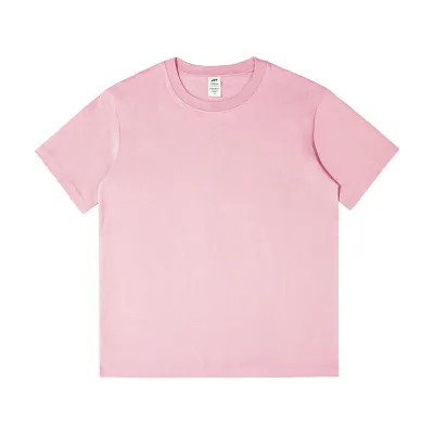 Men Fashion Casual Solid Color Round-Neck Short Sleeve Loose Pure Cotton T-Shirt