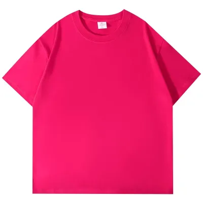 Men Fashion Casual Solid Color Round-Neck Short Sleeve Loose Pure Cotton T-Shirt