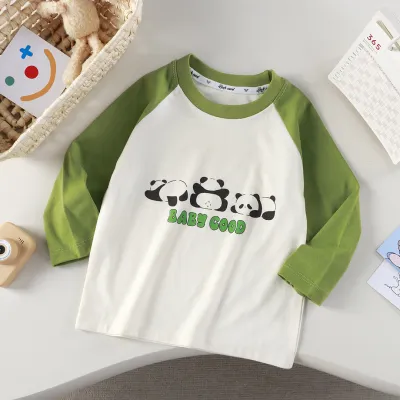 Kids Boys Girls Fashion Cartoon Printed Long Sleeve Cotton Crewneck T-Shirt