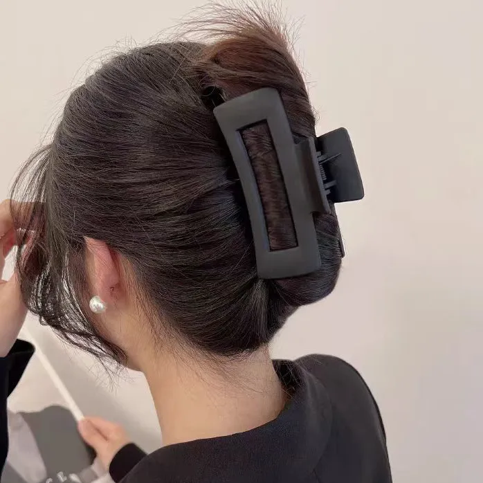 Women Fashion Simple Solid Color Silicone Grip Hair Clip