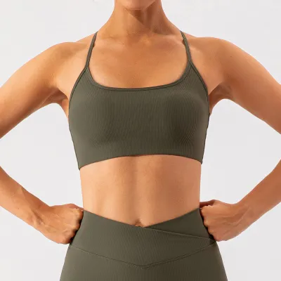 Women Solid Color Quick-Drying Yoga Sports Bra