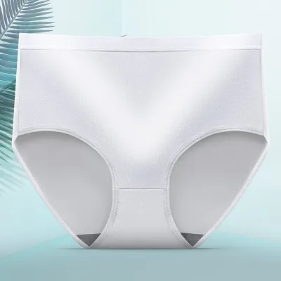 Women Basic Solid Color High Waist Panties Underwear 20pieces/kit