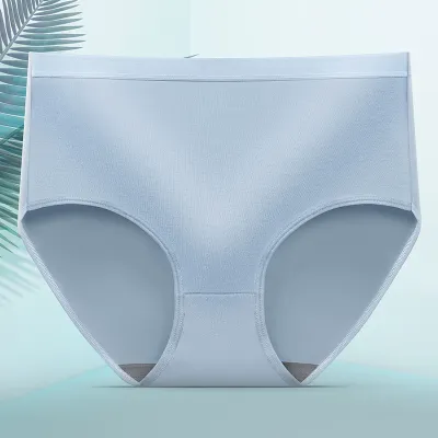 Women Basic Solid Color High Waist Panties Underwear 20pieces/kit
