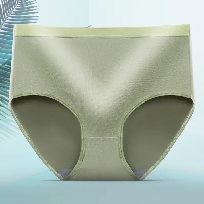 Women Basic Solid Color High Waist Panties Underwear 20pieces/kit