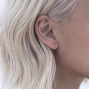 Women Geometric Round Stud Earrings Alloy Simple