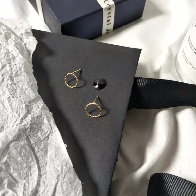 Women Geometric Round Stud Earrings Alloy Simple