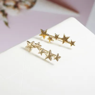 Star Pattern Metal Alloy Stud Earrings for Women
