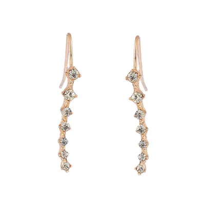 Geometric Metal Women's Rhinestone Stud Earrings - Star Series
