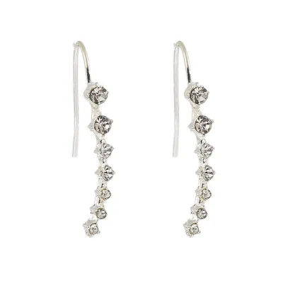 Geometric Metal Women's Rhinestone Stud Earrings - Star Series