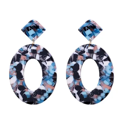 Multicolor Geometric Pattern Acrylic Exotic Women's Earrings