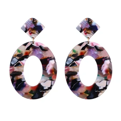 Multicolor Geometric Pattern Acrylic Exotic Women's Earrings